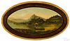 Oval oil on panel river landscape, late 19th c., 18 1/4'' x 32''. Provenance: D & S Rohd, 1998.