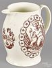 Liverpool Herculaneum earthenware pitcher, early 19th c., with mulberry transfer decoration