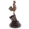 Auguste Cain. Rooster Match Safe, Bronze