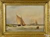 Henry Redmore (English 1820-1887), oil on artist board seascape of fishing smacks
