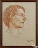 Violet Oakley (American 1874-1960), charcoal portrait of Permillia Doty, signed lower right