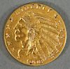 1908 $2 1/2 Dollar Indian Head Gold Coin