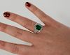 FINE Platinum 3.08ct Emerald & Diamond Ring