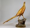 19C. Leon Bureau Gilt Bronze Model of a Pheasant