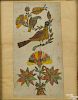 Pennsylvania ink and watercolor bookplate, 19th c., of birds above a potted flower