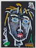 Paul Kostabi Contemporary Abstract O/C Painting