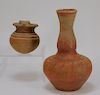 2 Pre-Columbian Glazed Earthenware Pottery Vessels