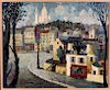 C.1940 French Impressionist O/C Street Painting
