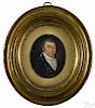 Miniature portrait of a gentleman, 19th c., indentified on verso as Captain Afton