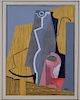 European Synthetic Cubist Oil Still Life Painting