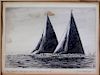 Charles J. A. Wilson Sailboat Race Etching