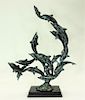 San Pacific International Bronze Dolphin Sculpture