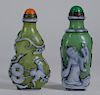 2PC Chinese Snowflake Peking Glass Snuff Bottles