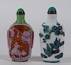 2 Chinese Overlay Peking Glass Snuff Bottles