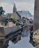 1948 Dutch Canal City Cathedral WC Painting