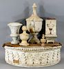19C Architectural Painted Carved Wood Finial Group