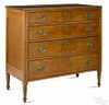 Pennsylvania Sheraton tiger maple chest of drawers, ca. 1820, 40'' h., 41 1/2'' w.