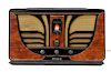 Philco Art Deco Wood Veneer Table Top Radio