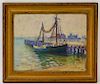 Ernest Perry Provincetown Harbor Seascape Painting