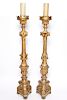 Large Neoclassical Giltwood Candlesticks Pair
