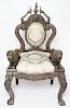 Anglo-Indian Silver-Clad Throne Chair, 19th C.