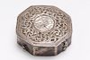 Islamic Silver Box, Octagonal w Chasing & Repousse
