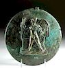 Amazing Greek Bronze Box Mirror & Lid w/ Eros