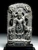 Indian Pala Empire Black Schist Carving of Vishnu