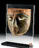 Egyptian Stuccoed Mask -Stone Eyes, Bronze Brows & Lids