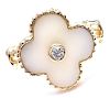 Van Cleef & Arpels VCA Alhambra 18k Coral Diamond Ring