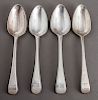 English Sterling Silver Serving Spoons, Group of 4