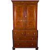 William & Mary Style Burled Yew Linen Press