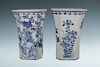 PAIR OF CHINESE BLUE AND WHITE JARDINIERES, QING