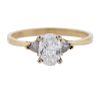 14k Gold Oval Diamond Engagement Ring 
