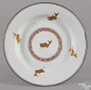 Chinese export porcelain plate, mid 18th c., with goldfish decoration, 8 5/8'' dia. Provenance: Jam