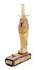 * An Egyptian Painted Wood Ptah-Sokar-Osiris Height 28 1/2 inches.
