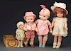 Lot of 4: American Composition Dolls.