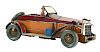 Early English Tin Litho Wind Up Roadster Automobile. 