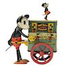 Scarce German Nifty Mickey Mouse Wind Up Organ Grinder Toy. 