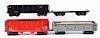Lot Of 4: Contemporary Pressed Steel T Reproductions Outdoor Railway Freight Cars.