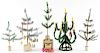 Lot Of Vintage Christmas Trees, Stand And Ornaments. 