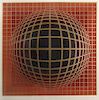 Victor Vasarely, (French, 1906-1997), Domb-B-Red