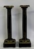 Pair of Fluted, Ebonised, Bronze Mounted and