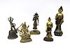 Group of 4 Buddhist Figural Bronzes and Vajra.
