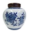 Blue & White Ginger Jar with Rosewood Lid.