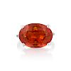 A Vibrant Fire Opal and Diamond Ring