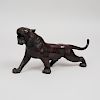 Japanese Patinated Bronze Figure of a Tiger