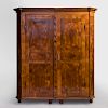 German Baroque Walnut and Fruitwood Parquetry Armoire