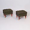 Pair of Ultrasuede Upholstered Stools, of Recent Manufacture