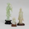 Three Chinese Carved Hardstone Figures